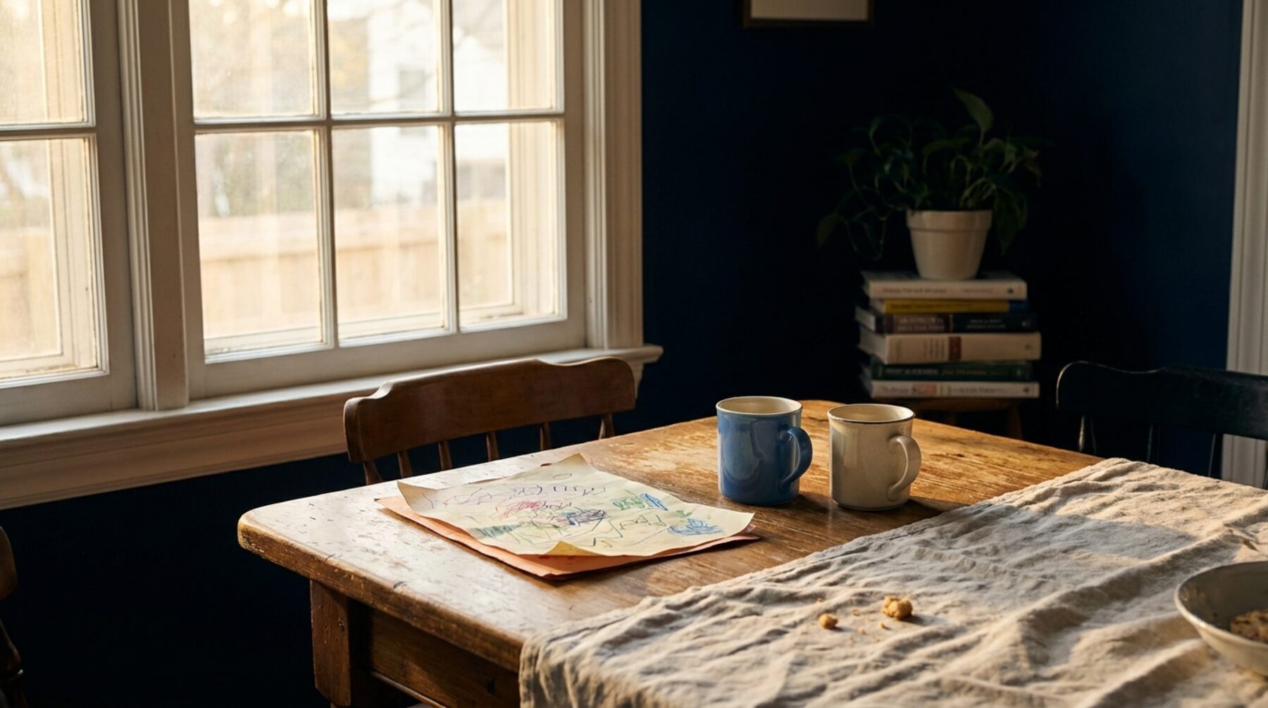 A family kitchen in morning light